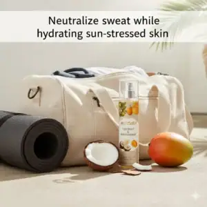 Neutralize sweat while hydrating sun-stressed skin