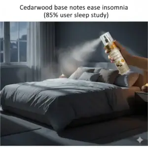 Cedarwood base notes ease insomnia (85% user sleep study)