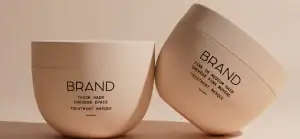 Labeled hair treatment masque containers for thick and medium hair by MISTURA.